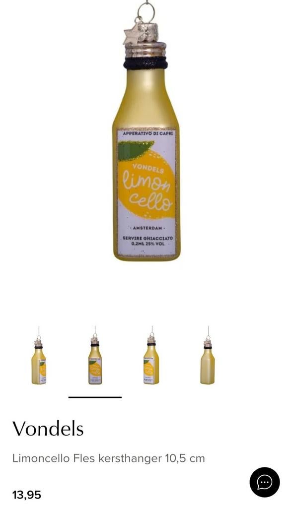 24x Limoncello Fles kersthanger 10.5cm, Ophalen, Nieuw