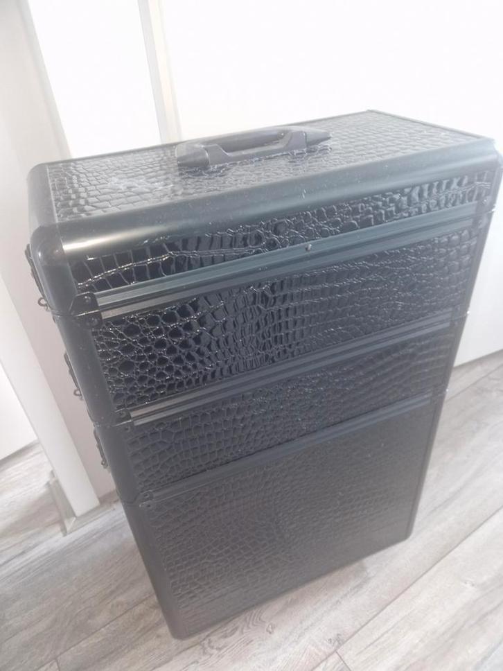 Professionele visagie/schoonheidskoffer, Sieraden, Tassen en Uiterlijk, Beautycases, Gebruikt, Hardcase, Zwart, Ophalen of Verzenden