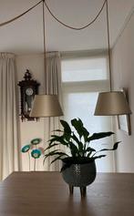 2 Grote en 2 kleine moderne hanglampen antracietgrijs & écru, Ophalen, Zo goed als nieuw, Minder dan 50 cm