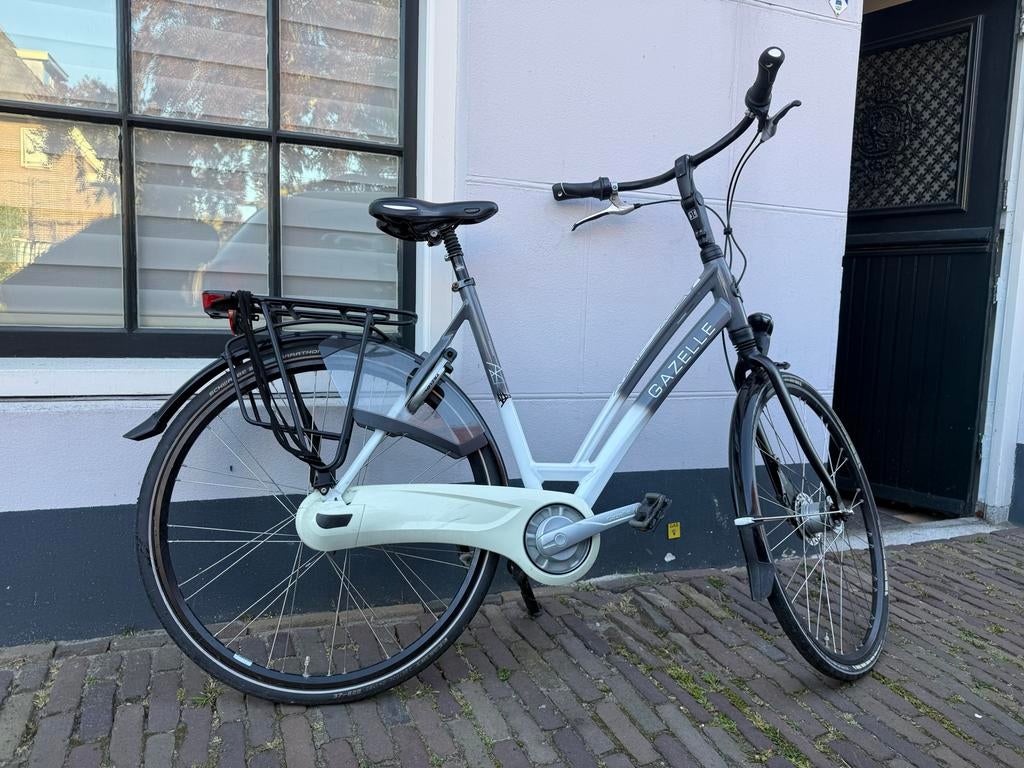Gazelle Chamonix C7 Damesfiets 57cm - Premium White evt set, Fietsen en Brommers, Fietsen | Dames | Damesfietsen, Gebruikt, Velgrem