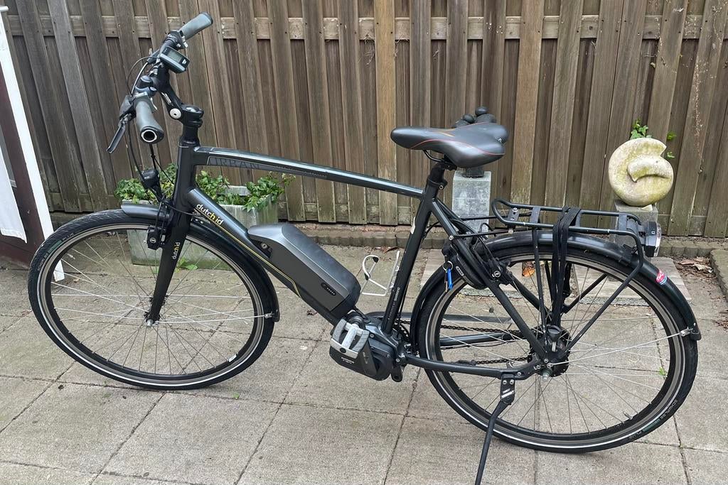 Elektrische herenfiets Dutch Id 28 inch wielen, frame 58 cm, Zo goed als nieuw, 50 km per accu of meer, 55 tot 59 cm, Ophalen