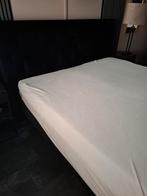 Mooie zwarte velvet boxspring, Ophalen, Zwart, Tweepersoons, Zo goed als nieuw