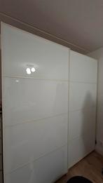 Twee witte glas schuifdeuren voor Ikea Pax 200x236 cm, Ophalen, Gebruikt, 200 cm of meer, Glas