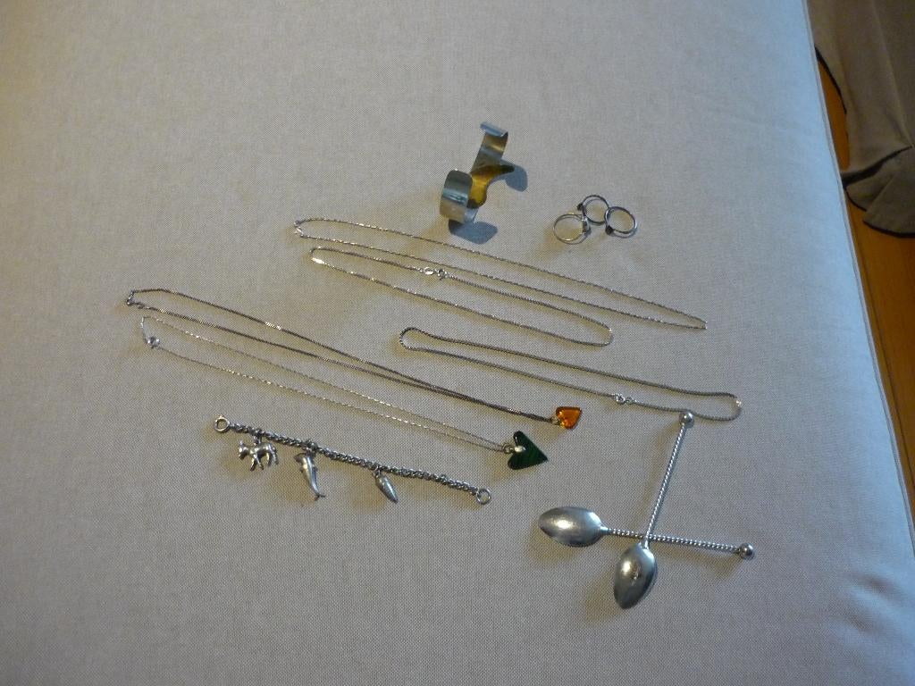 Zilveren sieraden 925 / 835 partijtje, Sieraden, Tassen en Uiterlijk, Gebruikt, Verzenden, Met edelsteen, Zilver