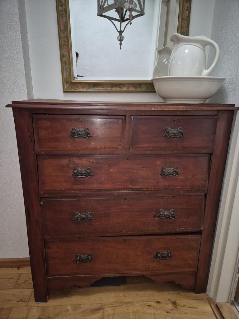 Antieke eiken ladekast met mooie handvatten, Antiek en Kunst, Ophalen