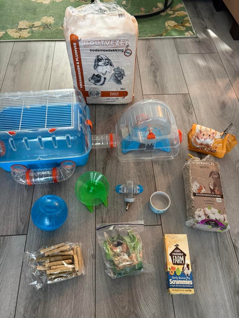 Hamsterkooi met verlenging, Dieren en Toebehoren, Kooi, Minder dan 75 cm, Zo goed als nieuw, Ophalen