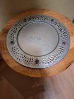 Metalen dienblad met kleurrijke steentjes 40 cm, Ophalen of Verzenden, Gebruikt, Rond, Metaal