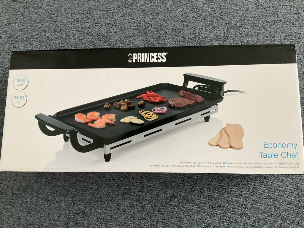 Nieuwe Princess Economy Table Chef Bakplaat 1800W, Witgoed en Apparatuur, Grillplaten, Ophalen of Verzenden, Nieuw, Tafelgrill