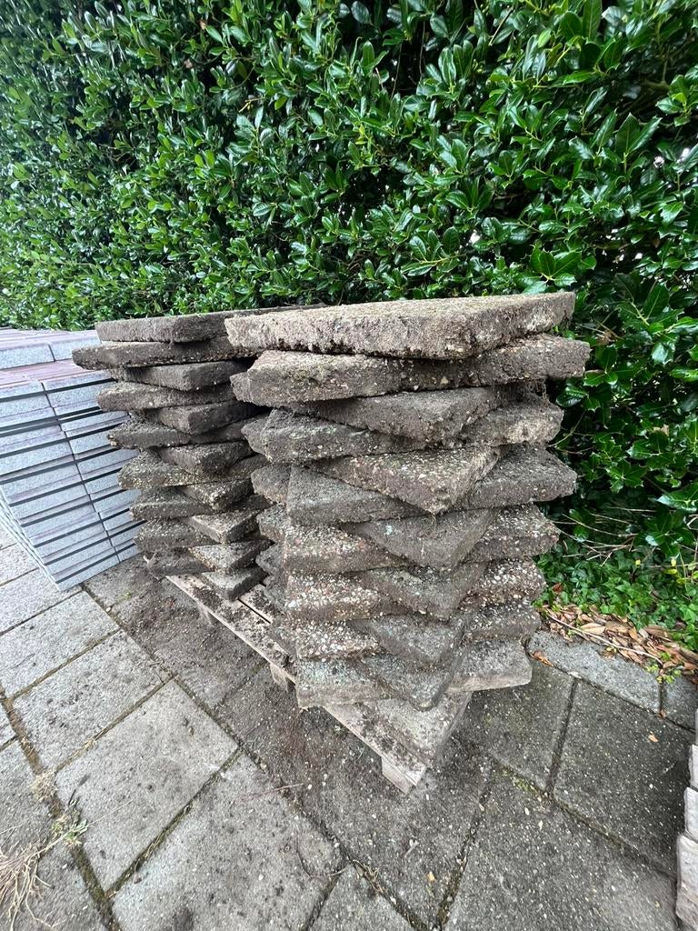 Tegels 40x60 cm - totaal 21m2 terrastegels, Ophalen, Gebruikt, Beton, Terrastegels