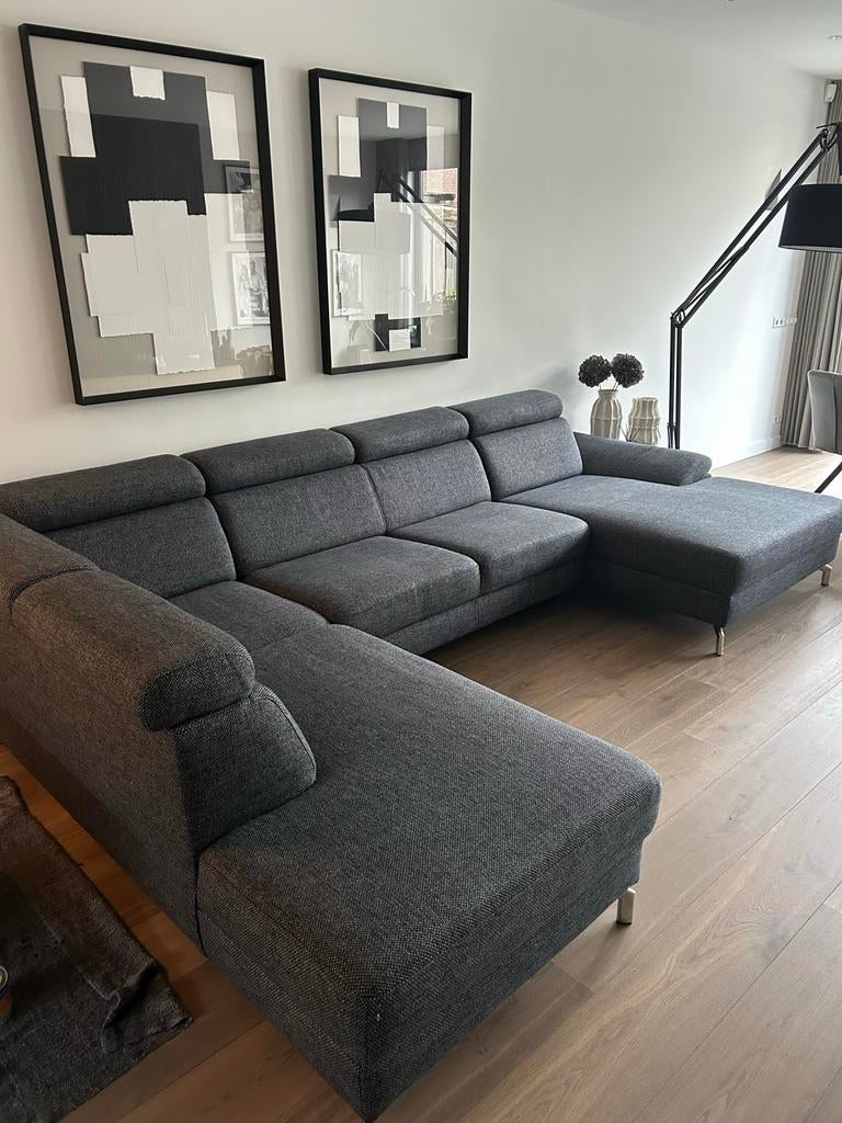 Montel Urban U Bankstel - Grijs Antraciet - Zeer Nette Staat, Huis en Inrichting, Banken | Bankstellen, Ophalen, Hoekbank, 300 cm of meer