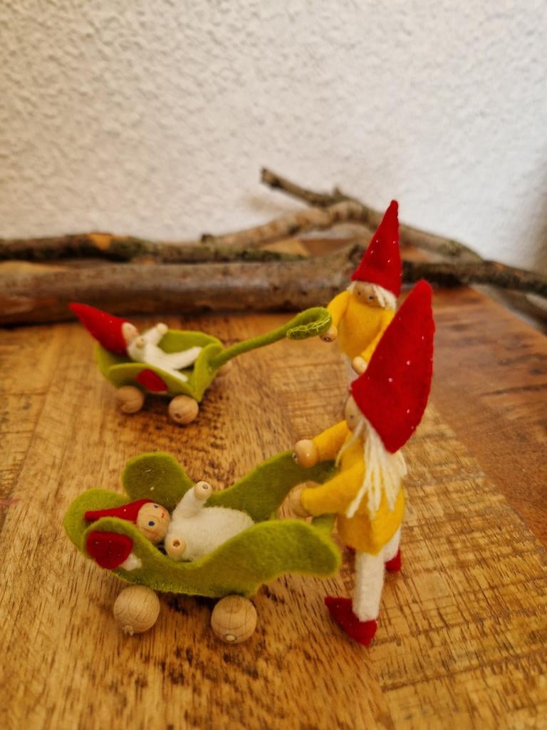 Seizoenstafel kabouterwandeling wolvilt, Hobby en Vrije tijd, Vilt, Ophalen of Verzenden, Nieuw, Figuurtje(s), Wolvilt