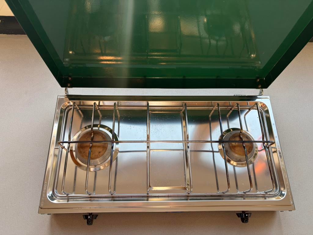 Parker 2-pits camping gasstel / kooktoestel, Caravans en Kamperen, Kampeeraccessoires, Ophalen of Verzenden, Gebruikt