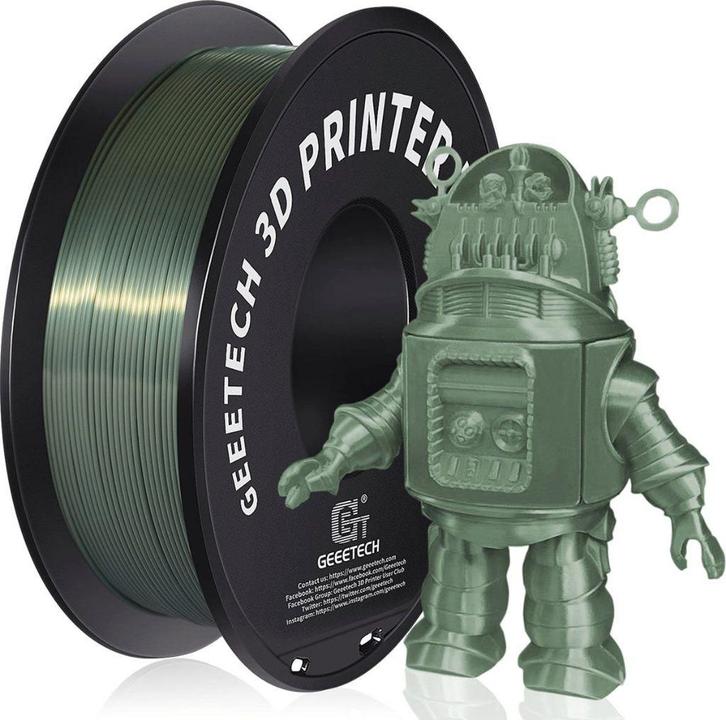 Geeetech Bronze/ Dark Green PLA Silk Filament 1.75mm, Computers en Software, 3D-printerbenodigheden, Nieuw, Ophalen of Verzenden