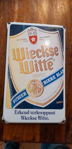 Emaille bord wieckse witte, Ophalen of Verzenden, Gebruikt, Reclamebord