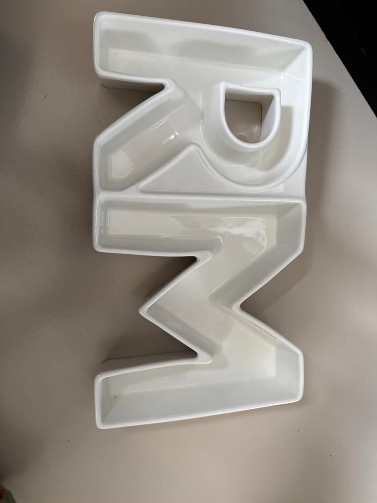Riviera Maison schaal RM letters, Porselein of Keramiek, Schaal, Ophalen of Verzenden, Zo goed als nieuw