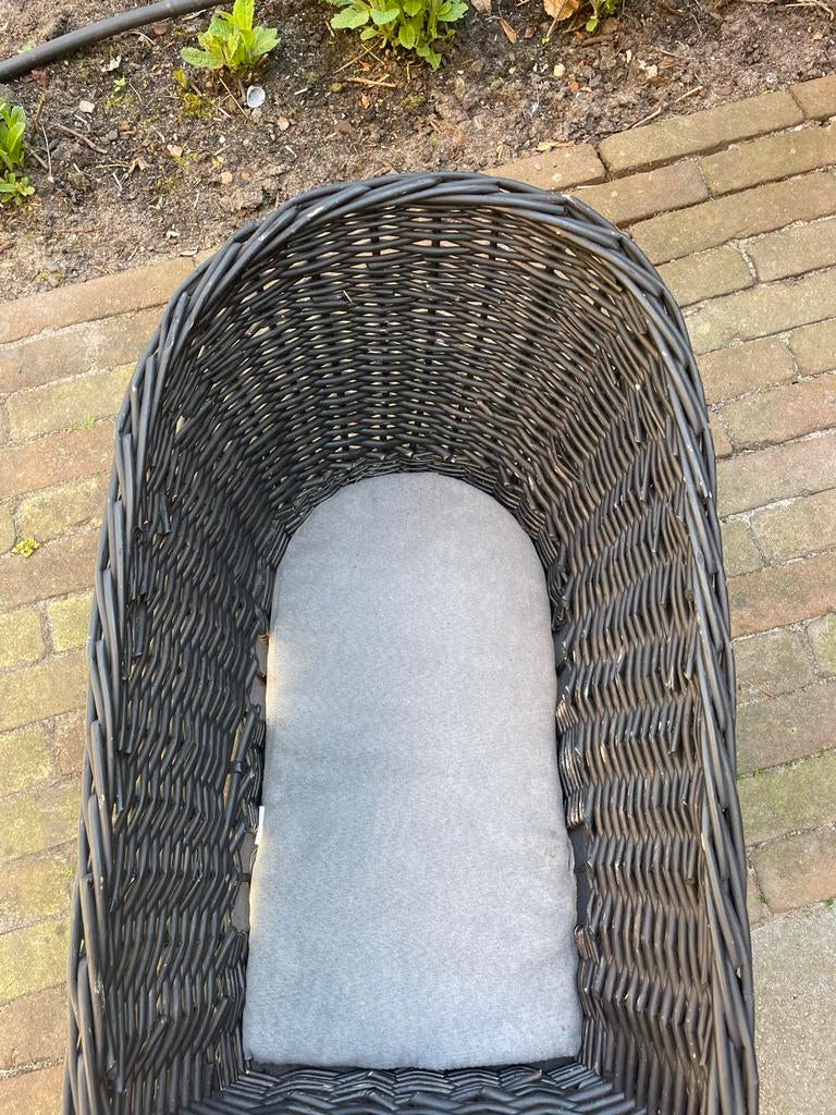 Zwarte rieten hondenfietsmand, Ophalen of Verzenden, Gebruikt