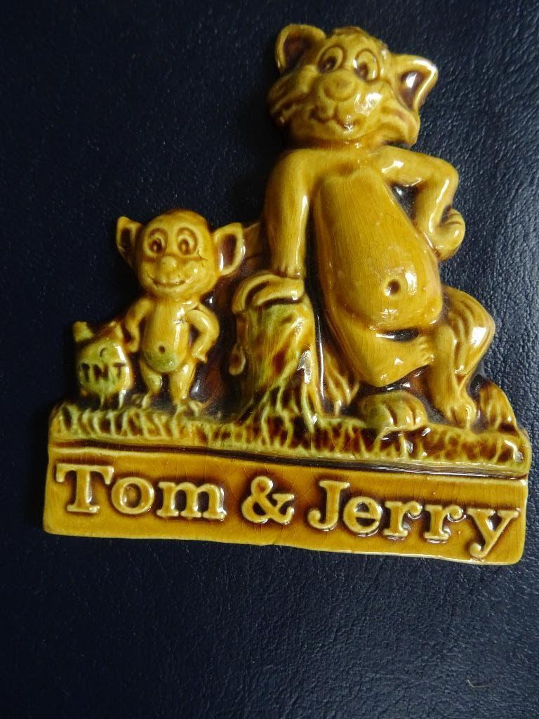 Tom & Jerry tegel vintage wandtegel stripfiguren kat en muis, Ophalen of Verzenden, Overige figuren, Zo goed als nieuw, Beeldje of Figuurtje