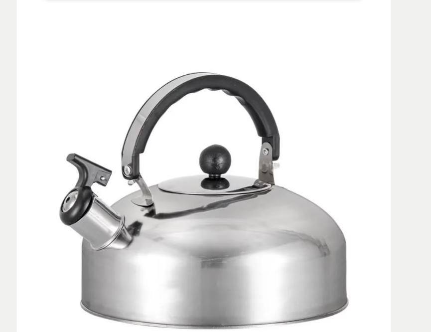 RVS Camping Waterkoker / Fluitketel (3 Liter), 1 tot 2 liter, Ophalen of Verzenden, Nieuw, Rvs