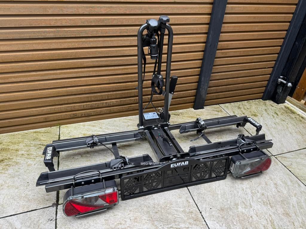 Fietsendrager 2 elec. fietsen - Opvouwbaar&Kantelbaar - ZGAN, Auto diversen, Fietsendragers, Ophalen, Zo goed als nieuw, Trekhaakdrager