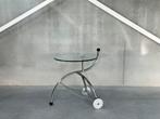 Mid Century Modernistische Bartrolley, 50 tot 100 cm, Rond, Ophalen of Verzenden, Glas
