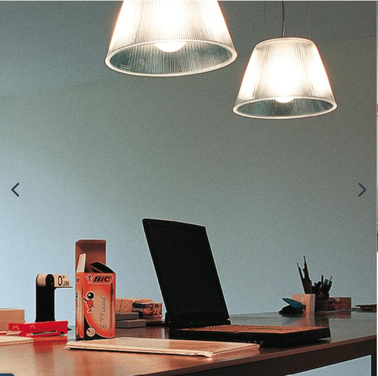 Design hanglampen, FLOS Romeo Moon S2 Philippe Starck, Ophalen, Gebruikt, Design, Glas