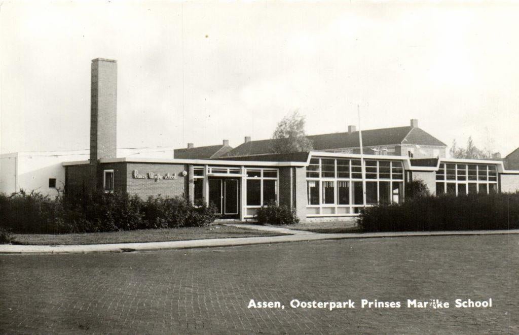 Assen, Oosterpark Prinses Marijke School -- ongelopen, Ophalen of Verzenden, Voor 1920, Ongelopen, Drenthe