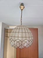 Vintage Tiffany-stijl Hanglamp - Glazen Koepel, Gebruikt, Ophalen of Verzenden, Glas, Tiffany-stijl, Vintage