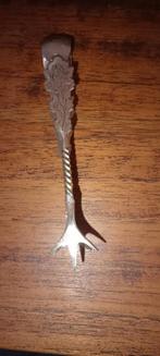 Verzilverde suikertang met roosdecoratie, Ophalen of Verzenden