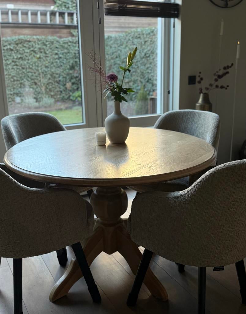 Ronde eettafel / Kloostertafel 120 cm, Huis en Inrichting, Tafels | Eettafels, Ophalen, 100 tot 150 cm, Zo goed als nieuw, Vier personen