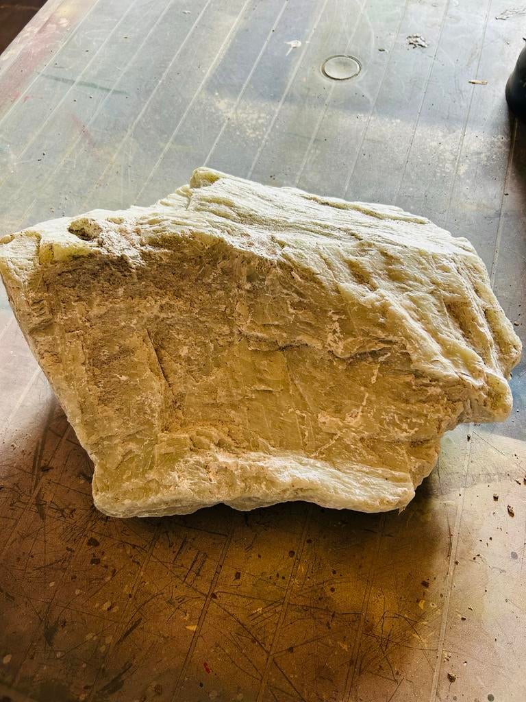 Speksteen Limoen - Ruwe Steen voor bewerking 35x35x12, Ophalen, Mineraal