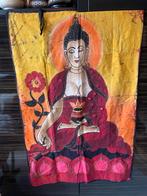 Gevoerd wandkleed Boeddha met spiegeldetails, Ophalen of Verzenden, Gebruikt