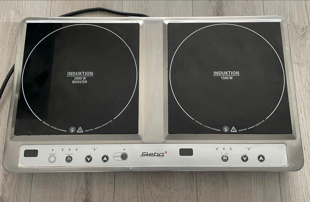 Steba Inductiekookplaat 2-pits - 2000W & 1500W, Ophalen, Gebruikt, 3 kookzones of minder, Inductie