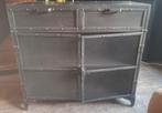 Zwart metalen tv-kast / dressoir - z.g.a.n., Ophalen, 50 tot 100 cm, Metaal, 25 tot 50 cm