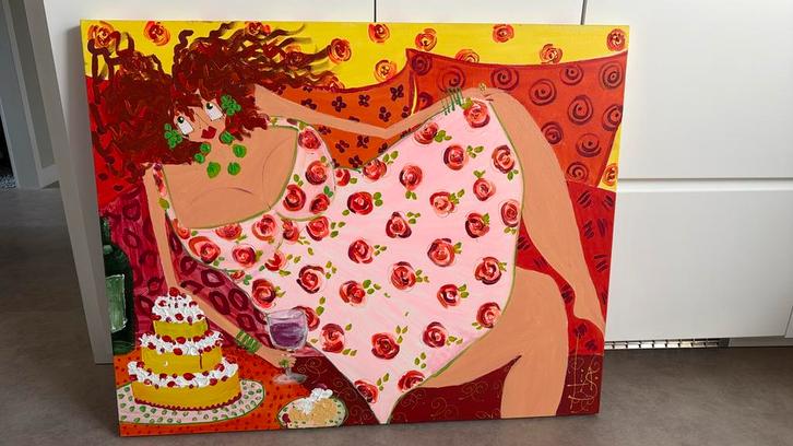 Schilderij Lia Schapendonk -  Le Beaujolais Primeur, Antiek en Kunst, Kunst | Schilderijen | Modern, Ophalen