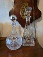 Twee kristallen karaffen, verschillend van stijl, Ophalen of Verzenden
