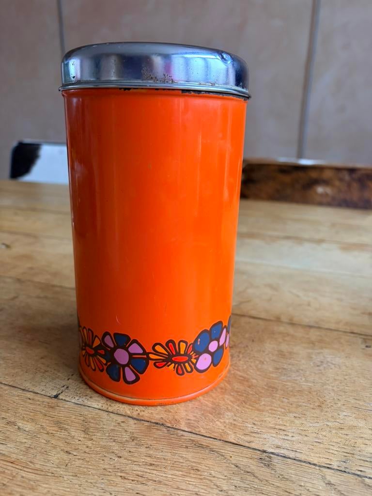 Vintage retro oranje brabantia voorraadbus, Verzamelen, Ophalen of Verzenden, Gebruikt, Overige
