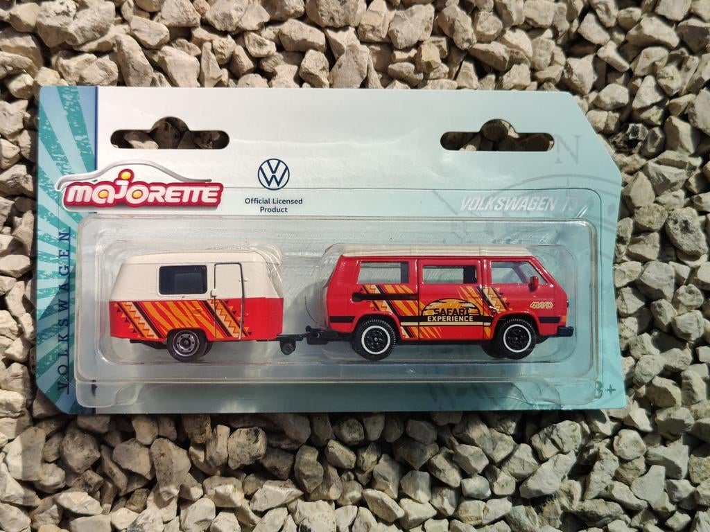 Majorette Volkswagen T3 Bus Met Eriba Caravan, Ophalen of Verzenden