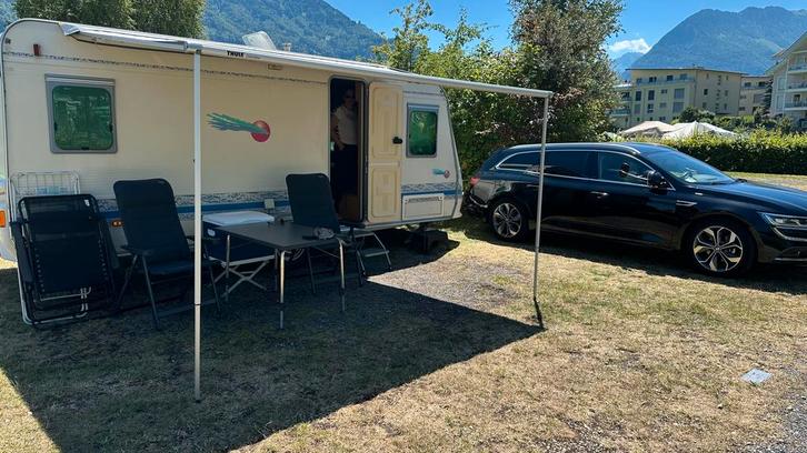 Thule Omnistor 1200 Etuiluifel 350x250 cm - Mystic Grey, Caravans en Kamperen, Voortenten en Luifels, Zo goed als nieuw, Thule