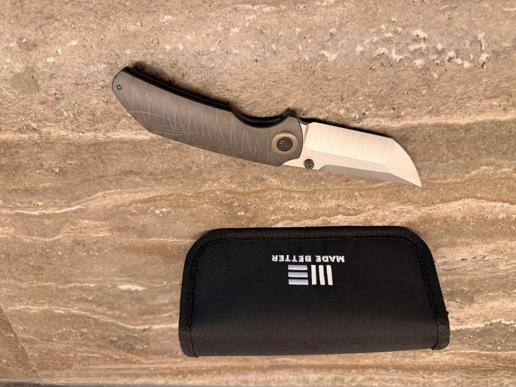WE Knife Co. Scherp Vouwmes met Etui, Ophalen of Verzenden, Gebruikt