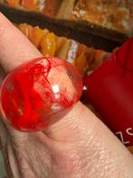 Zsiska ring - opvallende rode hars ring, Sieraden, Tassen en Uiterlijk, Ringen, Kunststof, Verzenden, Dame, Rood