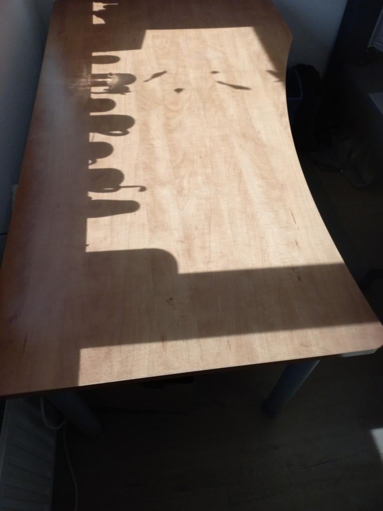 Ruim hoekbureau 180x80/100 cm, hoogte 73 cm, Gebruikt, Hout, Hoekbureau, Bruin