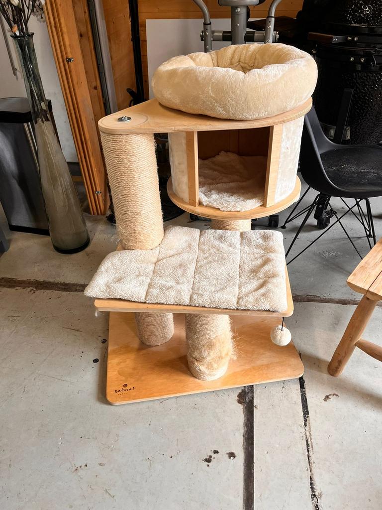 Grote kattenpaal (licht beige), Dieren en Toebehoren, Krabmeubelen, Ophalen, Gebruikt, Krabton