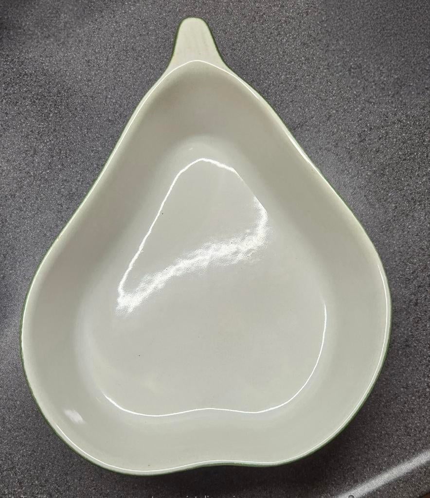 Groene peervormige ovenschaal, Ophalen of Verzenden