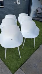 6x Witte kuipmodel tuinstoelen., Ophalen, Gebruikt, Kunststof