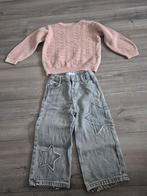 Roze trui en grijze spijkerbroek met sterren, Ophalen of Verzenden