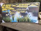 Olieverf/Canvas Schilderij in Baklijst "De Vijver"gesigneerd, Ophalen