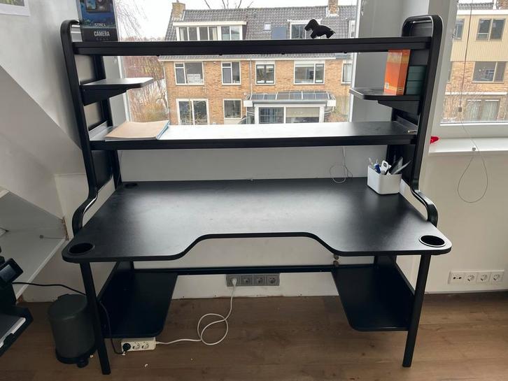 Ikea Fredde Game Bureau - Zwart, Huis en Inrichting, Bureaus, Zo goed als nieuw, Bureau, Ophalen