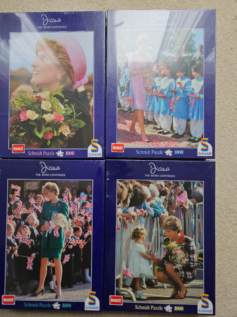 Serie van 4 Diana Princess of Wales - puzzel 1000 stukjes., Ophalen of Verzenden, 500 t/m 1500 stukjes, Nieuw