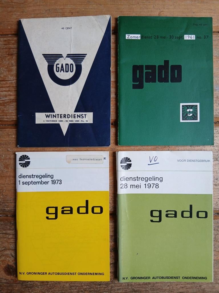 Diverse dienstregelingen Gado, Verzamelen, Spoorwegen en Tramwegen, Ophalen of Verzenden, Gebruikt, Trein, Boek of Tijdschrift