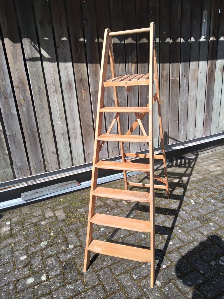 Houten keukentrap vintage trap schilderstrap, Ophalen of Verzenden
